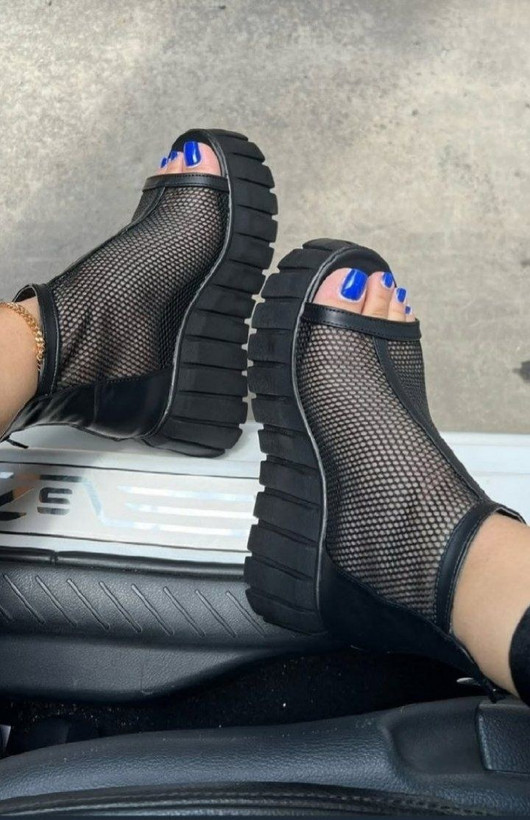 صندل توری bereshka لژ 9 سانت پشت زیپ ترند ۲۰۲۶